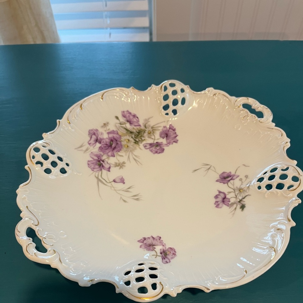 Vintage Elegant Floral Porcelain Plate
